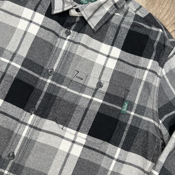 Woolrich Flannel Shirt Mens Large Black White Long Sleeved Button Up - Picture 4 of 6